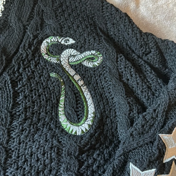 Reputation Cardigan Taylor Swift Rep Stars Embroidered Sweater Snake Patch - Picture 3 of 7